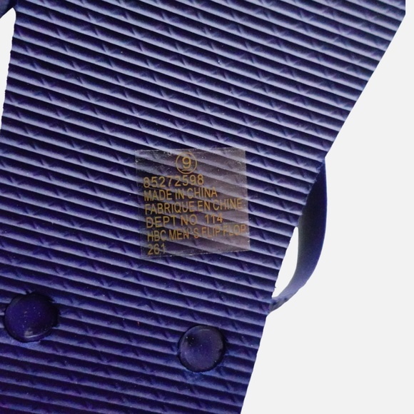 Hudson Bay Flip Flops Men's Stripes Size 9 Mesh Carry Bag Limited Edition NWT - Picture 4 of 9